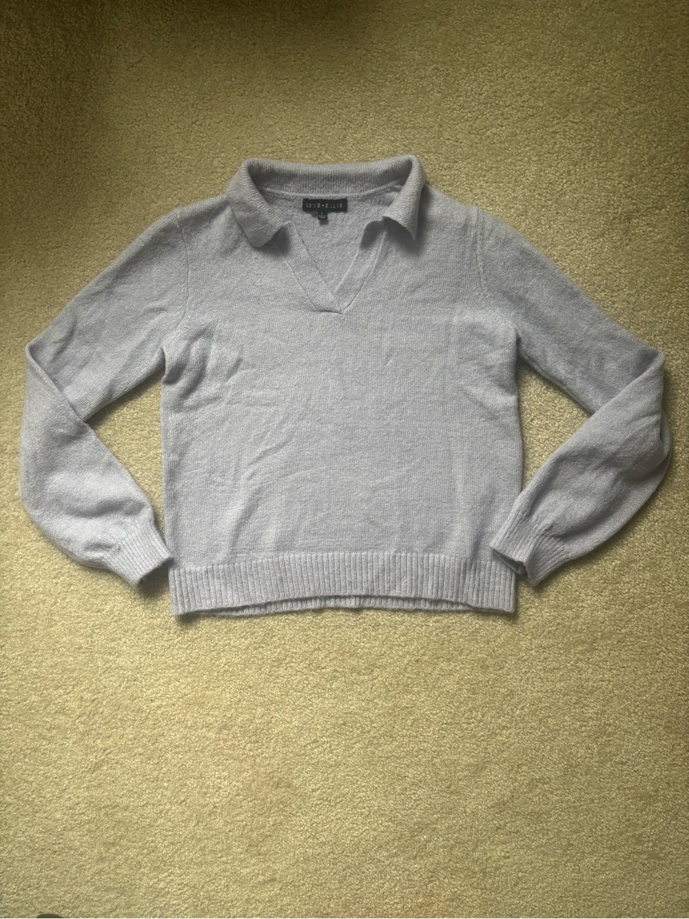 Girls' Light Blue Collared V-Neck Sweater by Love 🖤 Ellie